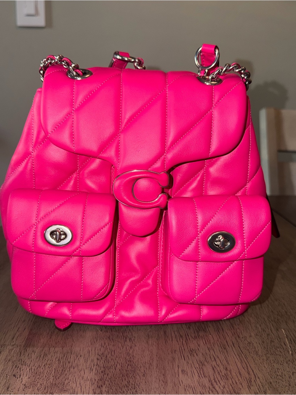 NWOT Coach Tabby Backpack with Pillow Quilting in Dragonfruit